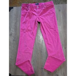 American Eagle Hot Pink Corduroy Stretch Straight Leg Chico Pants Women Sz 10